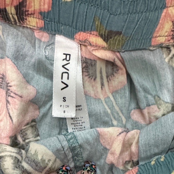 RVCA Teal and Pink Women's Athletic Shorts - Picture 5 of 7